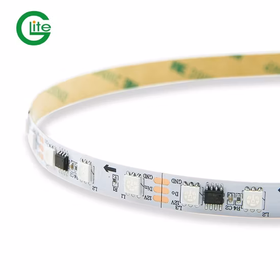アドレス指定可能な Glite 30 LED RGB マジック デジタル LED ピクセル ストリップ 12V Ws2811 電源とコントローラー付き