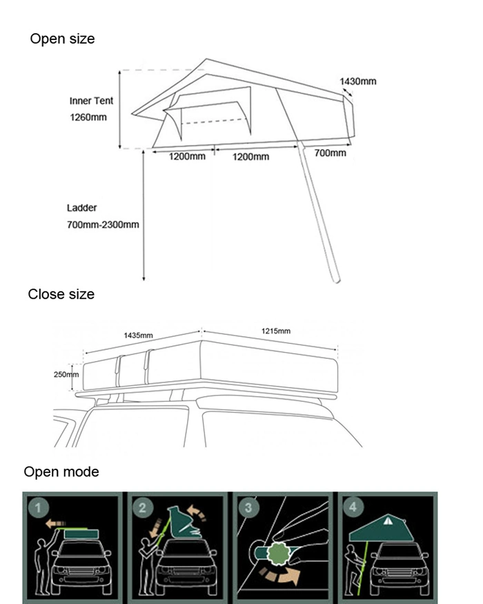 OEM 4X4 Accessories 4WD Truck Roof Top Tent 4X4 Accessories