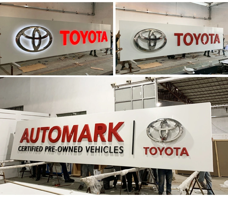 Outdoor Toyota Advertising LED Resin Letters Signs Signage Letters and Shop Name Board Signage